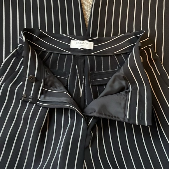 Babaton Aritzia black and white pinstriped Modesto pant - Picture 3 of 6